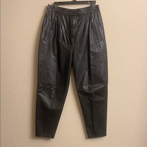 Vintage Genuine Black Leather Pants